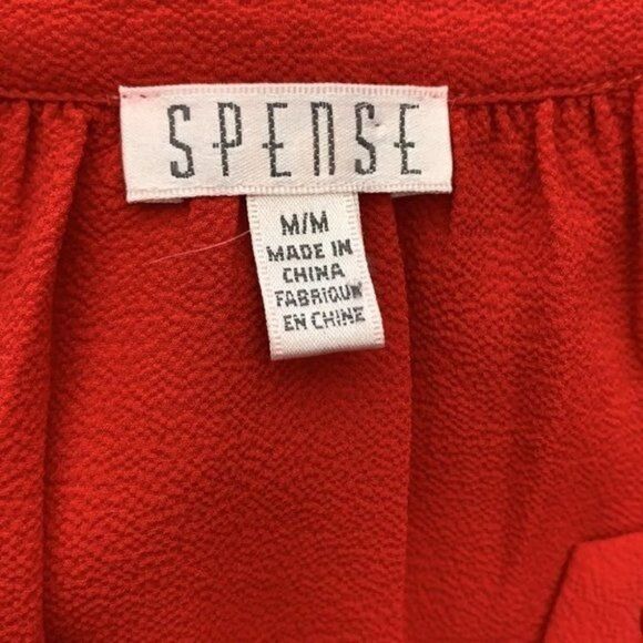 Spense Red Long Sleeve Blouse Size M - Picture 7 of 8